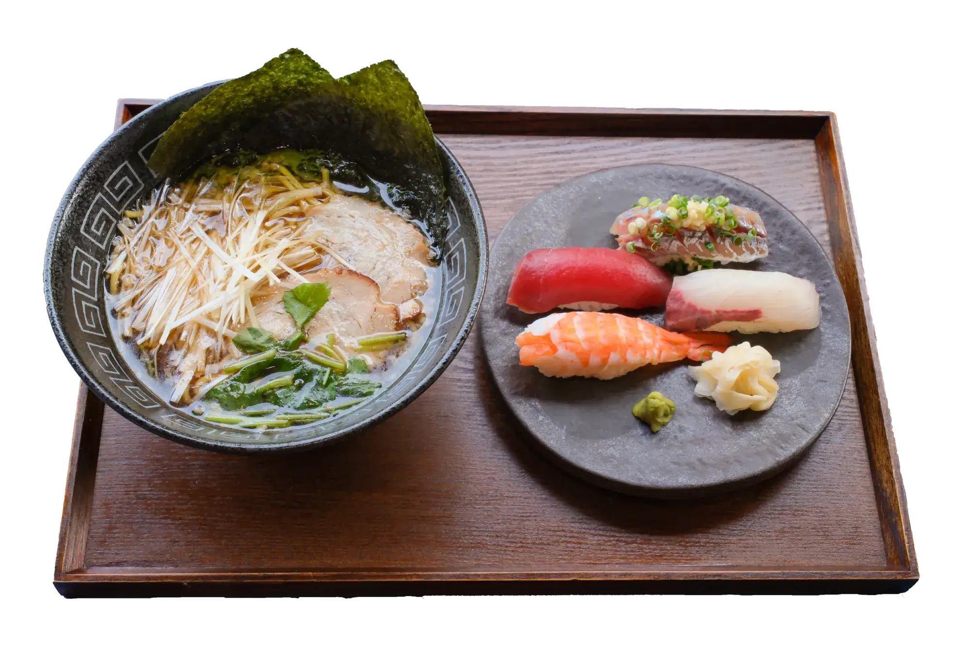 ラーメンと握り寿司セット